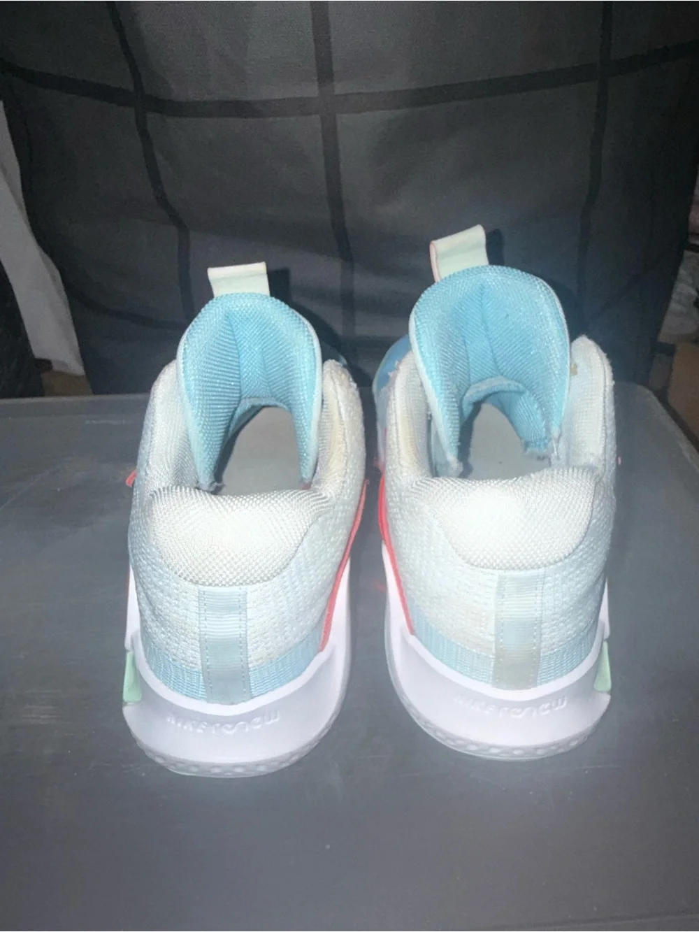 Nike Kids Seafoam and Red Strap Sneakers